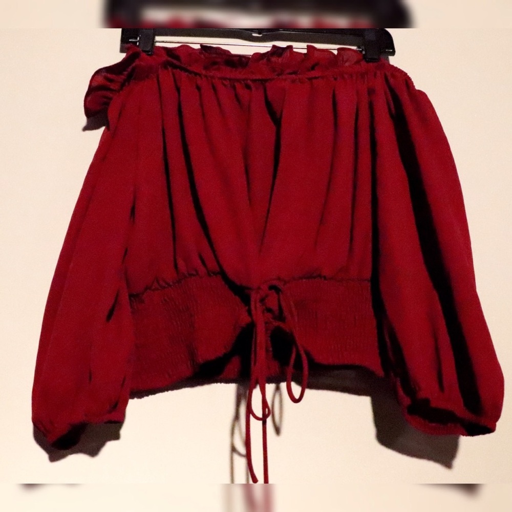 NWOT Charlotte Russe Red Lace Up crop top